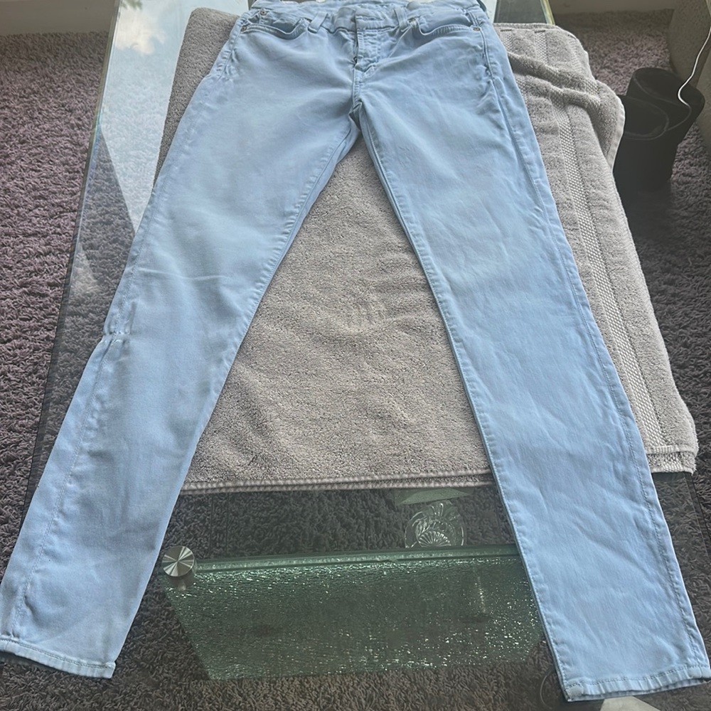 7 for all mankind sky blue pants.